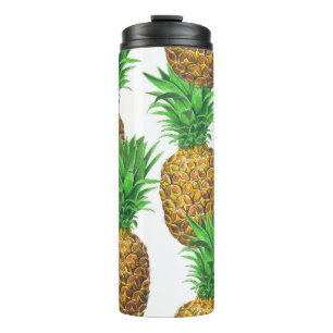 Nahtloses Muster mit Ananas Thermosbecher