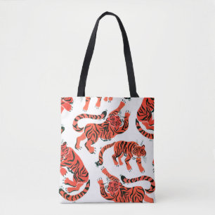 Nahtloses Muster mit Anstrichfarben in Tigern Tasche