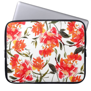 Nahtloses Muster mit Aquarellfarben-Blume. Hand-Dr Laptopschutzhülle