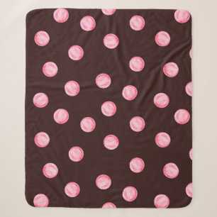 Nahtloses Muster mit Aquarellrosa Kreisen. Boh Sherpadecke
