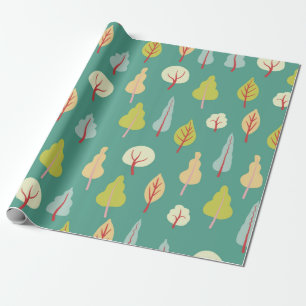 Nahtloses Muster mit Bäumen. Herbstbäume Geschenkpapier