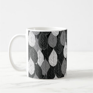 Nahtloses Muster mit Blätter. Handgezeichnet Monoc Kaffeetasse