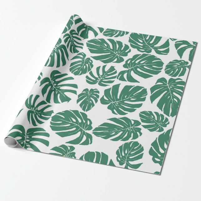 Nahtloses Muster mit Blätter von Monstera. Decorat Geschenkpapier (Ungerollt)