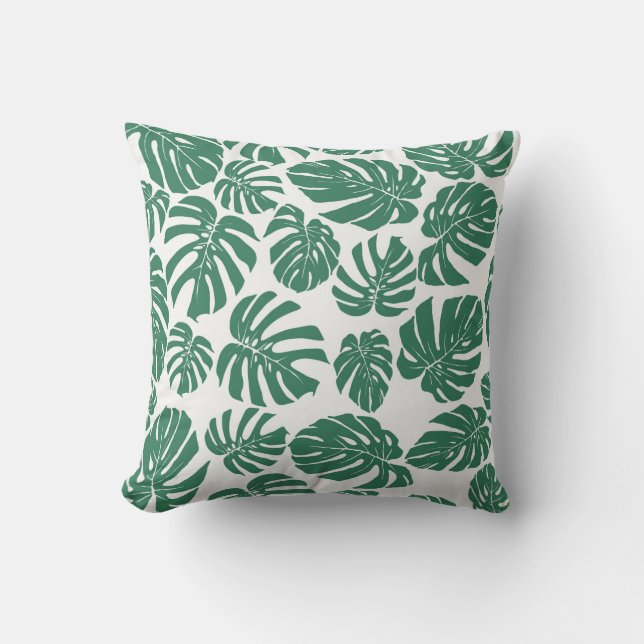 Nahtloses Muster mit Blätter von Monstera. Decorat Kissen (Vorderseite)