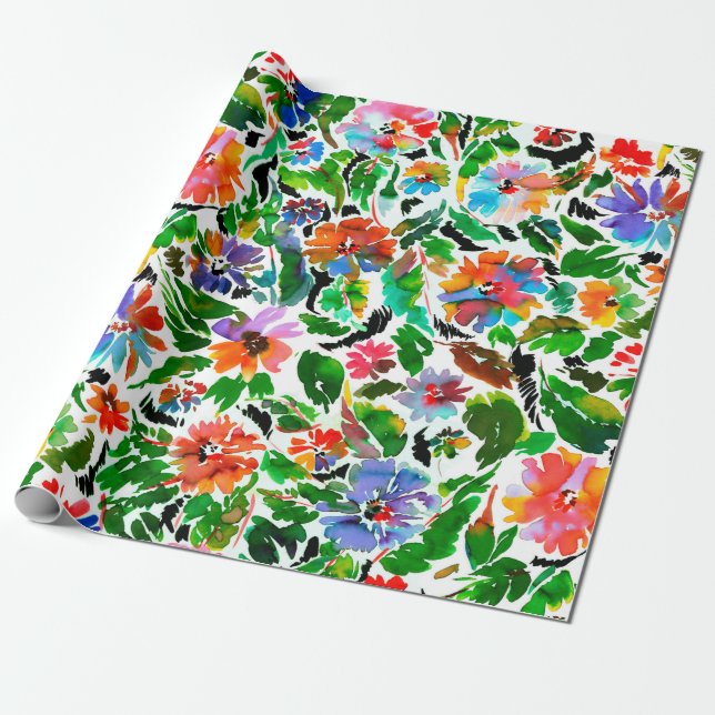 Nahtloses Muster mit Blume Geschenkpapier (Ungerollt)