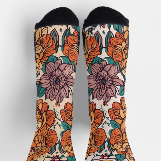 nahtloses Muster mit Blume Socken