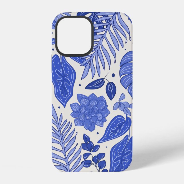 Nahtloses Muster mit Blumen iPhone 12 Hülle (Rückseite)