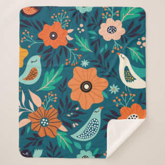 Nahtloses Muster mit Blumenzierverzierungen Sherpadecke