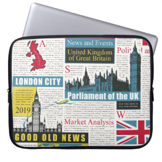 nahtloses Muster mit britischer oder Londoner Zeit Laptopschutzhülle