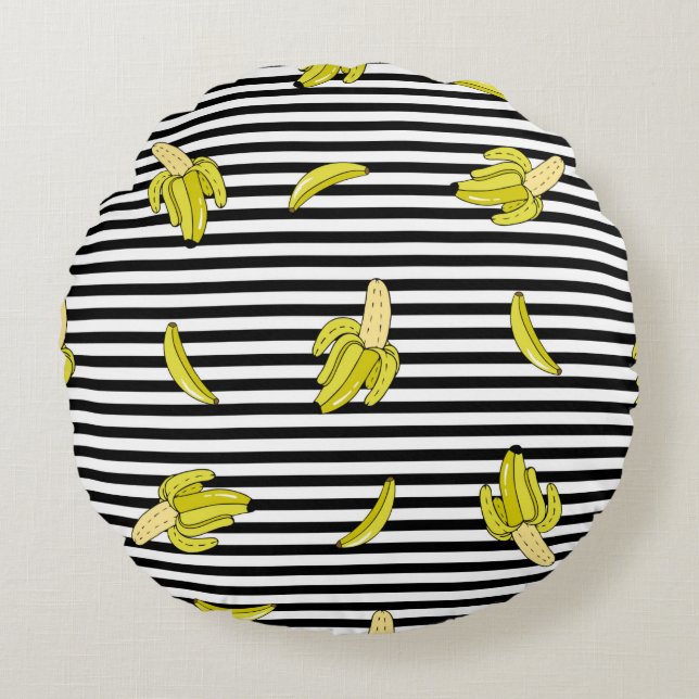 Nahtloses Muster mit Cartoon-Patch-Abzeichen mit b Rundes Kissen (Vorderseite)