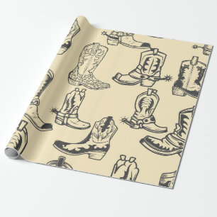 Nahtloses Muster mit Cowboy-Stiefeln. Cowboy,Cowgi Geschenkpapier