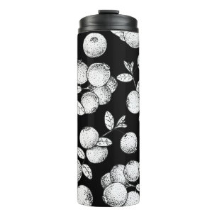 Nahtloses Muster mit Cranberry. Handgezeichnete Sk Thermosbecher