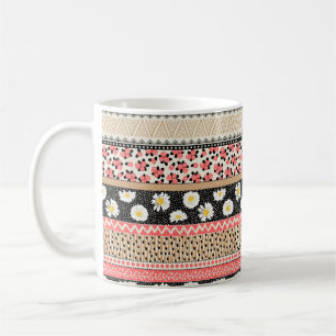 Nahtloses Muster mit dekorativen Blume, Patchwor Kaffeetasse