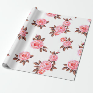 Nahtloses Muster mit englischen Rosen schön,schwar Geschenkpapier