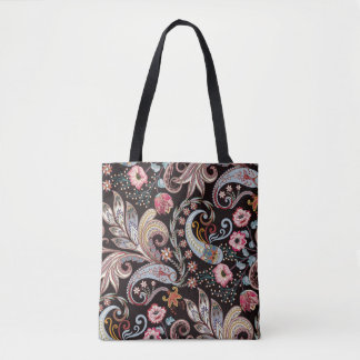 Nahtloses Muster mit farbenfroher Paisley-Blüte Tasche