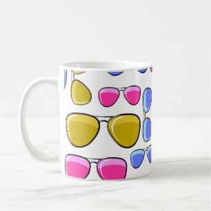Nahtloses Muster mit farbenfroher Retroaviat Kaffeetasse