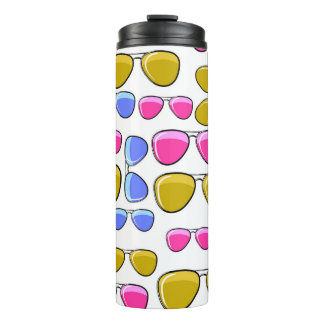 Nahtloses Muster mit farbenfroher Retroaviat Thermosbecher