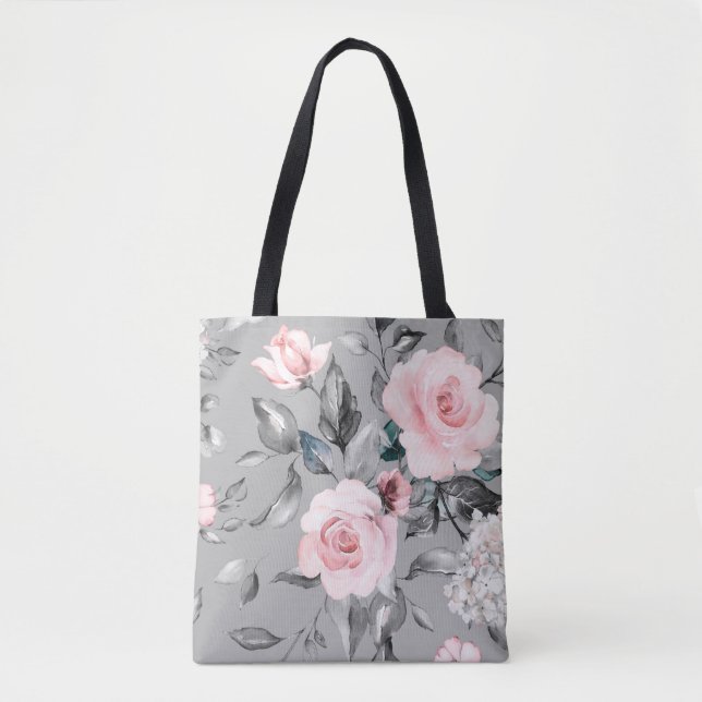 Nahtloses Muster mit Frühlingsblumen und Blätter.  Tasche (Vorderseite)