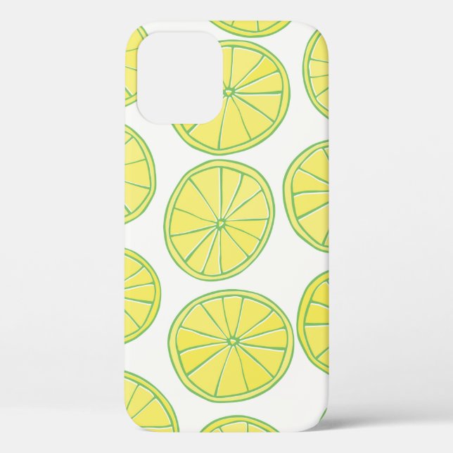 Nahtloses Muster mit gelben Zitronenscheiben auf w Case-Mate iPhone Hülle (Rückseite)