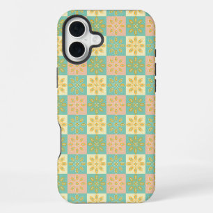 Nahtloses Muster mit geometrischen Blumenmotiven iPhone 16 Plus Hülle