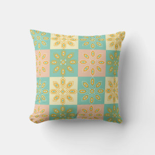 Nahtloses Muster mit geometrischen Blumenmotiven Kissen