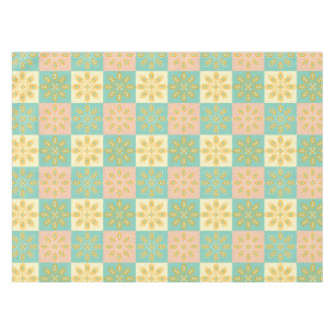 Nahtloses Muster mit geometrischen Blumenmotiven Tischdecke