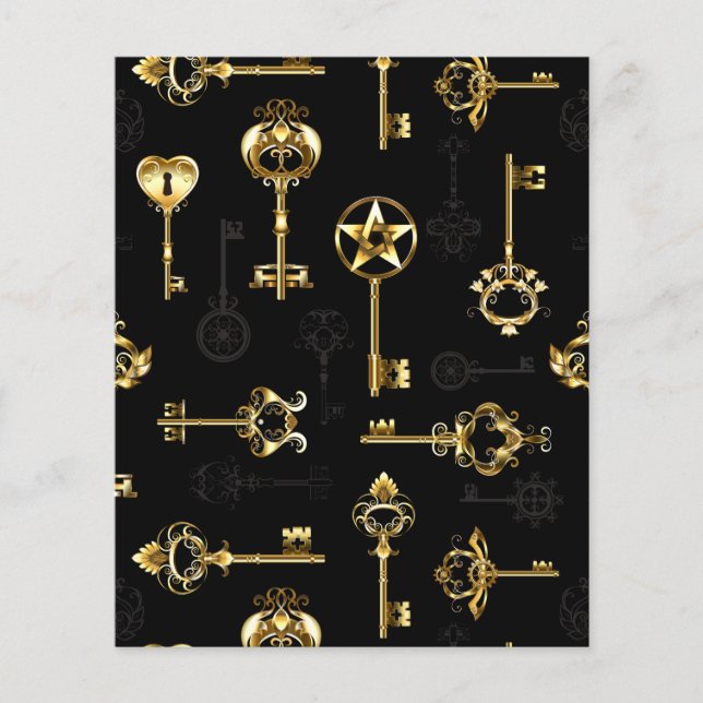 Nahtloses Muster mit Golden Keys (Vorderseite)