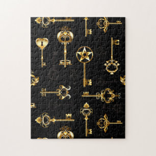 Nahtloses Muster mit Golden Keys