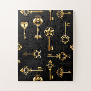 Nahtloses Muster mit Golden Keys