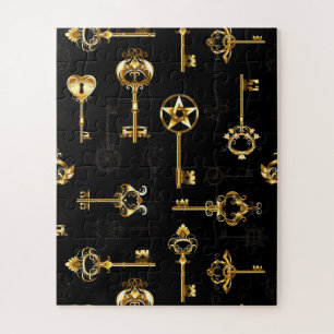 Nahtloses Muster mit Golden Keys