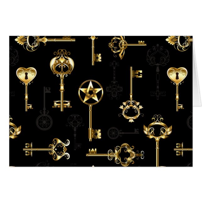 Nahtloses Muster mit Golden Keys (Vorderseite (Horizontal))
