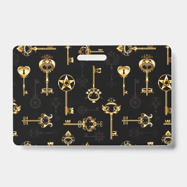 Nahtloses Muster mit Golden Keys Ausweis (Vorderseite)