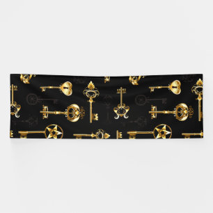 Nahtloses Muster mit Golden Keys Banner
