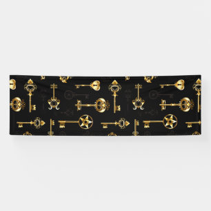Nahtloses Muster mit Golden Keys Banner