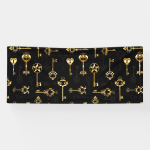 Nahtloses Muster mit Golden Keys Banner
