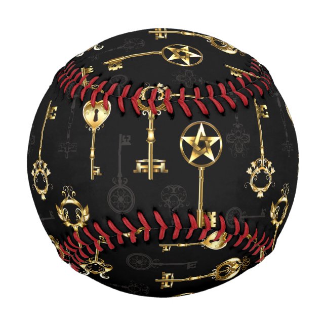 Nahtloses Muster mit Golden Keys Baseball (Vorderseite)