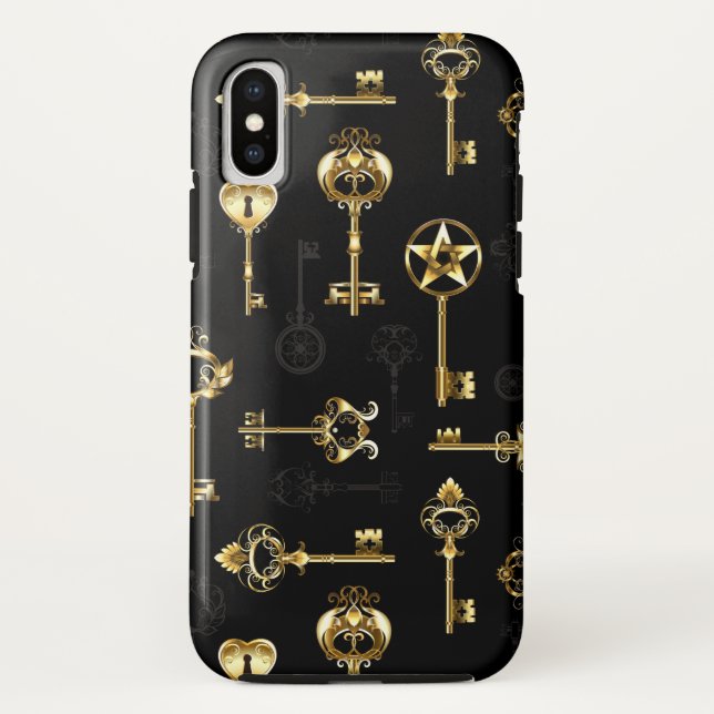 Nahtloses Muster mit Golden Keys Case-Mate iPhone Hülle (Rückseite)
