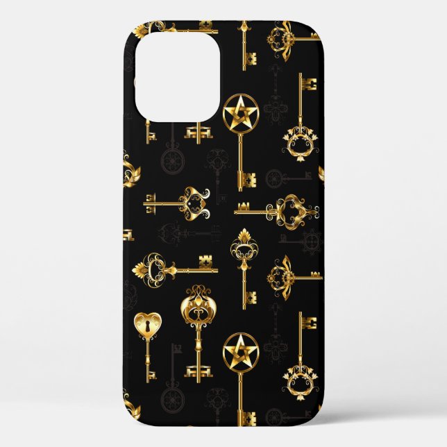 Nahtloses Muster mit Golden Keys Case-Mate iPhone Hülle (Rückseite)