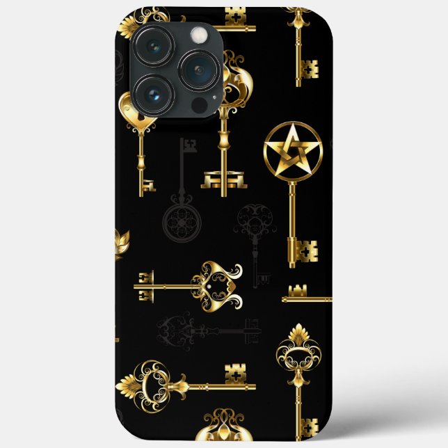 Nahtloses Muster mit Golden Keys Case-Mate iPhone Hülle (Rückseite)