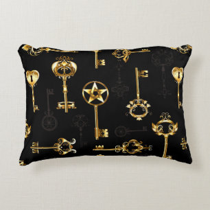 Nahtloses Muster mit Golden Keys Dekokissen
