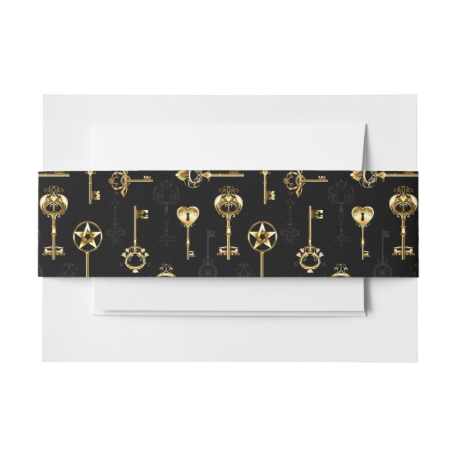 Nahtloses Muster mit Golden Keys Einladungsbanderole (Vorderseite Beispiel)
