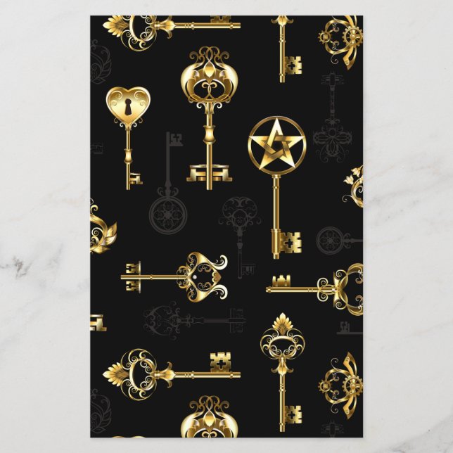 Nahtloses Muster mit Golden Keys Flyer (Vorne)