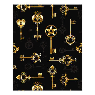 Nahtloses Muster mit Golden Keys Fotodruck