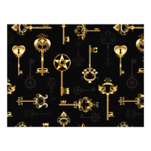 Nahtloses Muster mit Golden Keys Fotodruck