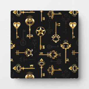 Nahtloses Muster mit Golden Keys Fotoplatte