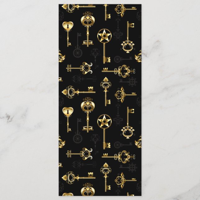 Nahtloses Muster mit Golden Keys Hinweiskarte (Vorderseite)