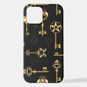 Nahtloses Muster mit Golden Keys iPhone 12 Hülle