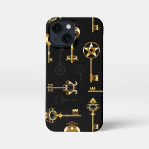 Nahtloses Muster mit Golden Keys iPhone 13 Mini Hülle