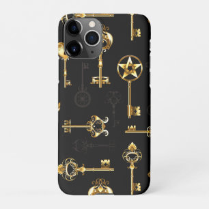 Nahtloses Muster mit Golden Keys iPhone 11Pro Hülle