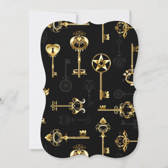 Nahtloses Muster mit Golden Keys Karte (Vorderseite)